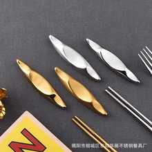 304不锈钢金色筷子架酒店摆台餐具商用筷架筷枕筷托汤匙托勺子托