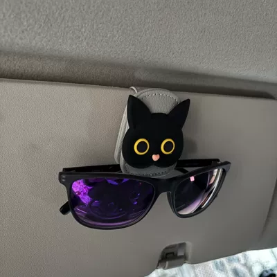 Foreign Trade Explosions Car Glasses Car Glasses Clip/Bill Clip - black-cat-grey