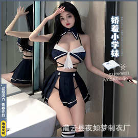 夜如梦情趣内衣女性感jk制服纯欲暴露校服风方便免脱学生套装2645