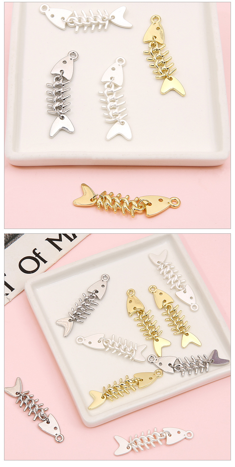 1 Piece Ig Style Simple Style Fish Bone Alloy Plating Jewelry Accessories display picture 1