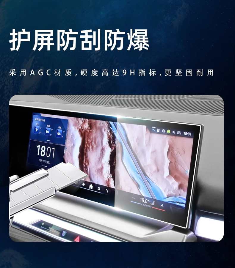 Suitable for 24 BMW 5 Series interior central control protective film 530LI navigation screen tempered film 525 car