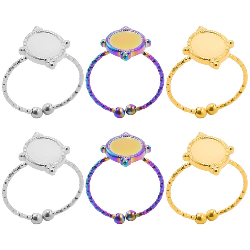 Cross-border opening adjustable ring men's and women's European and American retro style stainless steel couple ring factory wholesale jewelry