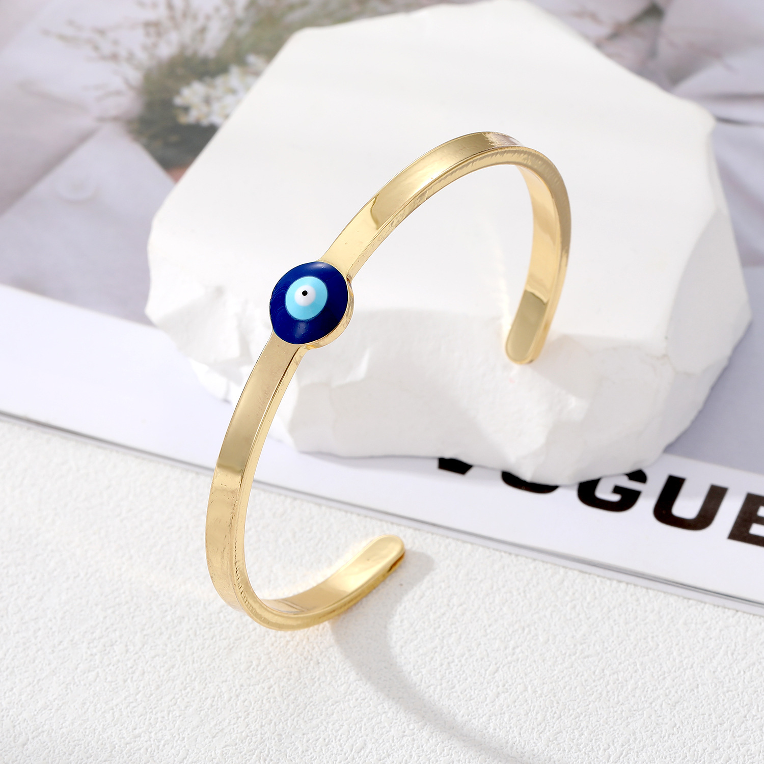 Ethnic Style Simple Style Round Devilu0027S Eye Copper Bangle