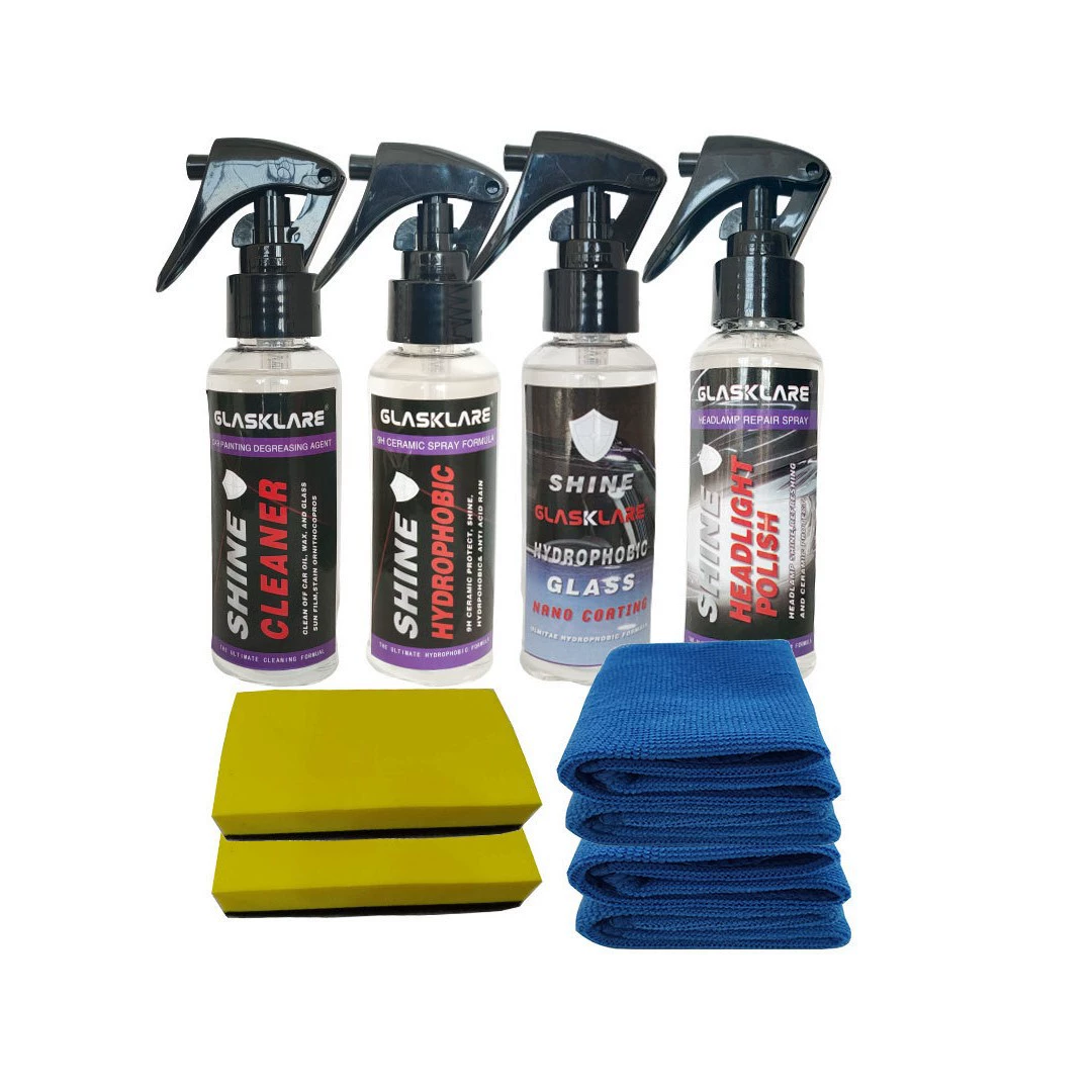 Обезжиривающее средство для стеклянных костюмов + Нанокристаллическое покрытие 9H + покрытие автомобильного стекла + средство для ремонта фар