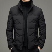 时尚休闲外套男2025年冬季新款韩版保暖立领拉链加厚羽绒服潮批发