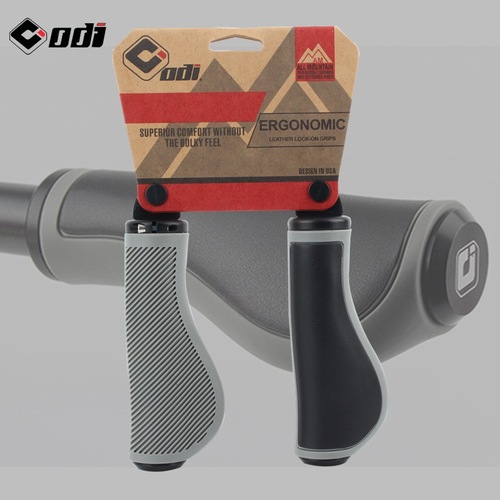 ODI Small Bull Folding Bike Bar Cover, Vintage Comfort Leather Rubber Ergonomic Lock Ring Mountain Bike Bar Cover