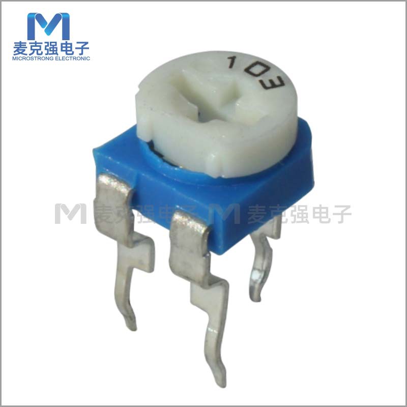 6mm微调电位器WH06-2A卧式10K（103）蓝色旋转式碳膜预调可调电阻