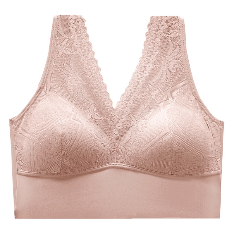Lace beauty back V-cuello chaleco push up chaleco inalámbrico sujetador fijo Copa pecho-envoltura dormir ropa interior