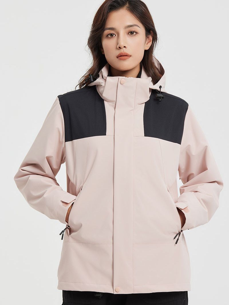 户外机能男三合一冲锋衣 石墨烯内胆可拆卸山系拼色登山服女款