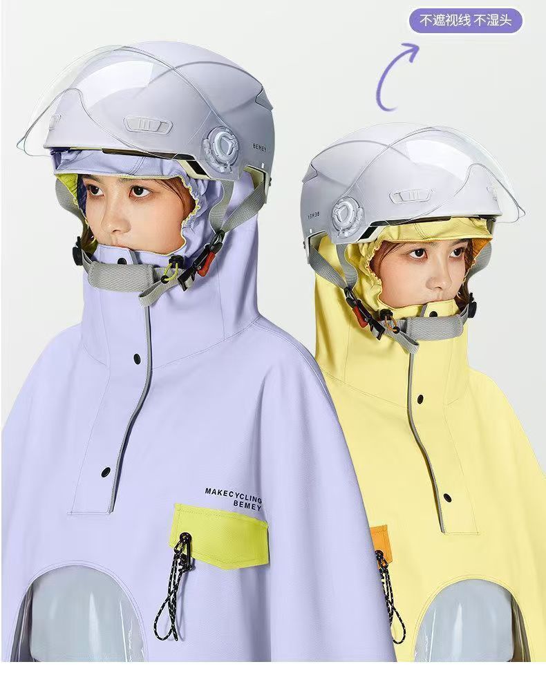 Ganzkörper Damen Mode Motorrad E-Bike Regenponcho 2026 Neues Modell Elektrofahrzeug Regenmantel Übergroße Extra lange Wasserdicht gegen Starkregen