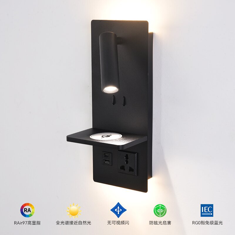 Cross-Border Multifunctional Led Wall Lamp Full Spectrum Eye Protection Bedside Lamp Reading Lamp Indoor Vertical Wireless Charging USB Cross-Border Multifunctional Led Wall Lamp Full Spectrum Eye Protection Bedside Lamp Reading Lamp Indoor Vertical Wireless Charging USB