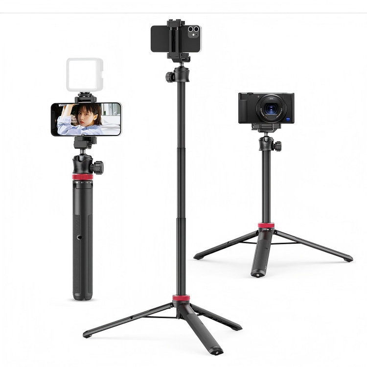 Cross-Border V-200 2m Portable Aluminum Alloy Live Streaming Selfie Stick Tripod Straight Pull Type Aviation Metal Bracket