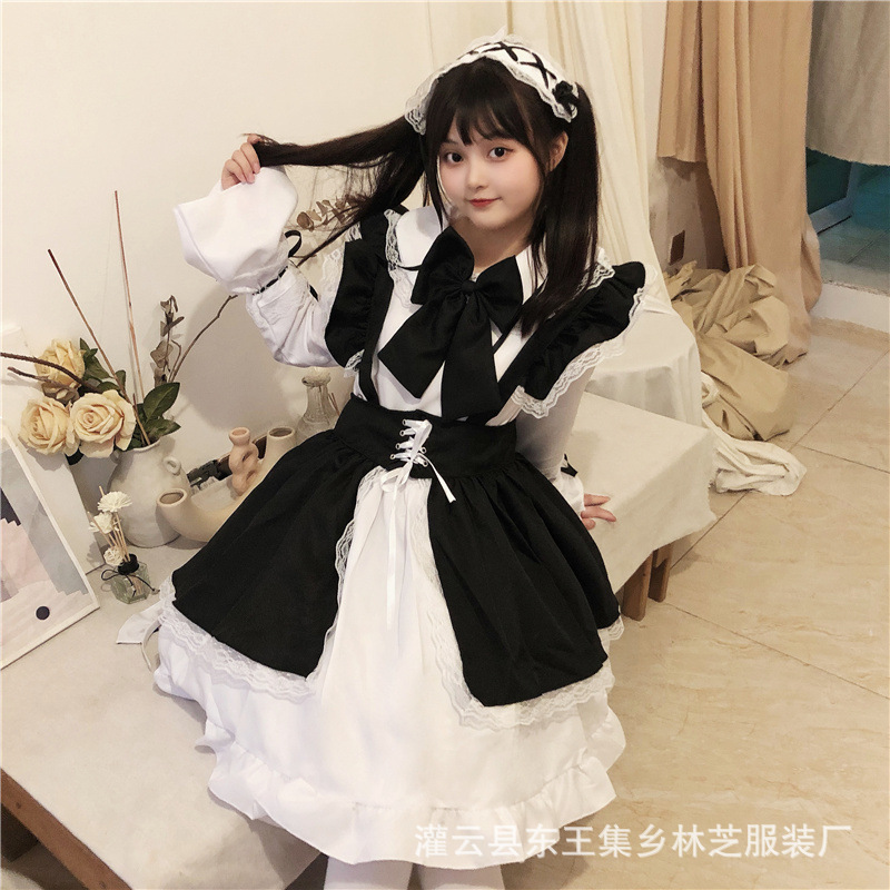 Maid dress cosplay restaurant Cafe overalls dress black and white maid dress Party a generation of hair Maid dress cosplay restaurant Cafe overalls dress black and white maid dress Party a generation of hair