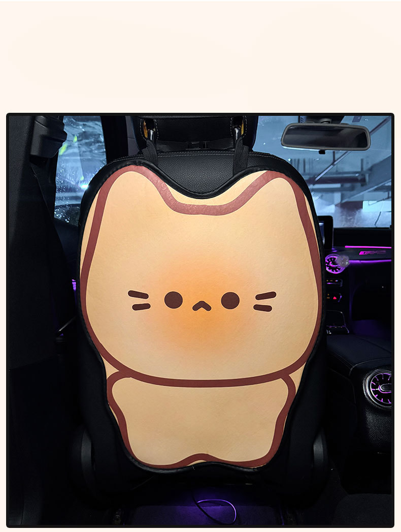 Cream Kitten Car Anti-Kick Pad Universal Rear Seat Back Anti-Dirty Protective Pad Car Rear Protection Kick Pad