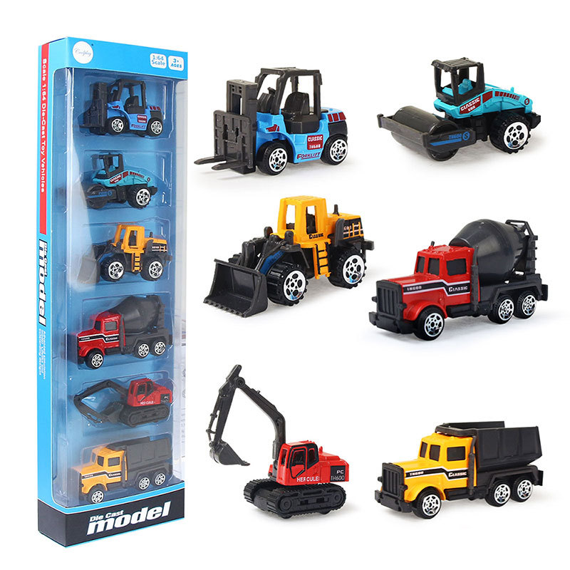 跨境兒童玩具仿真迷你合金慣性工程車挖土車模型男孩益智單只套裝