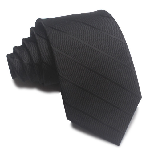 8CM Polyester Tie Wholesale Men's Tie Black Tie Dark Gray Formal Business Wear