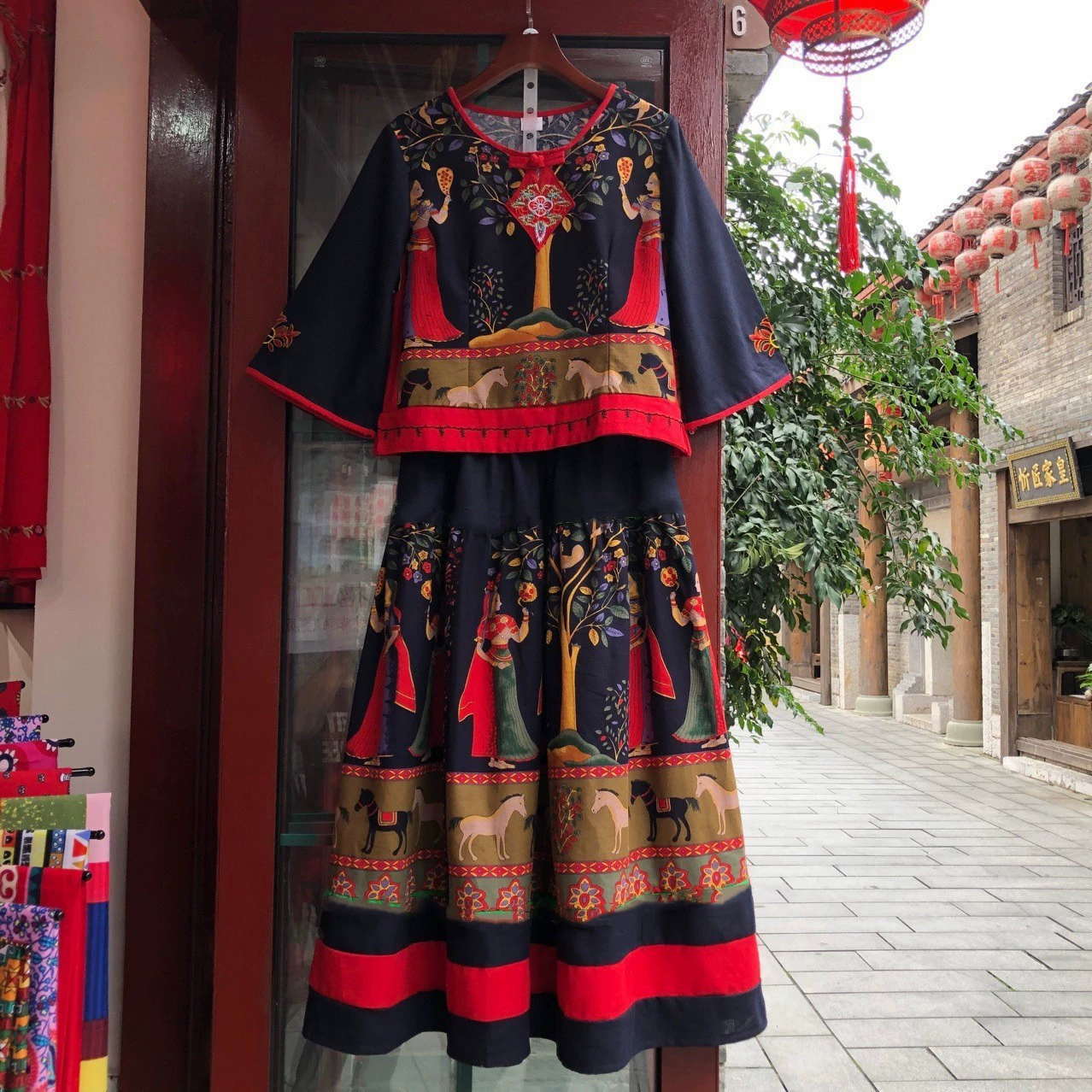 Ethnic set, ethnic style, 2023 collection, cotton and linen, wholesale