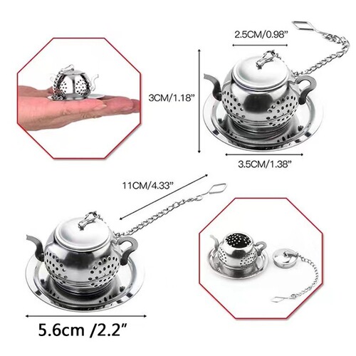 304 stainless steel tea leak tea filter tea brewer small teapot shape tea filter tea filter tea set accessories