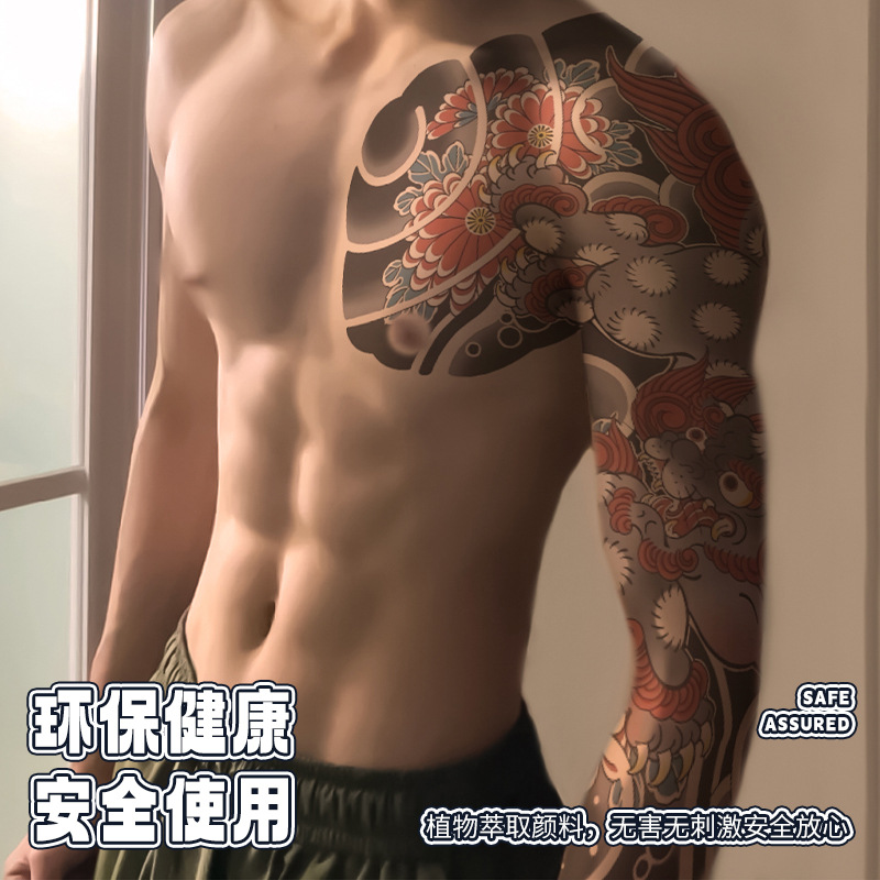 Pegatinas de tatuaje de brazo completo, diseño floral tradicional chino, impermeables y resistentes al sudor, fabricante directo