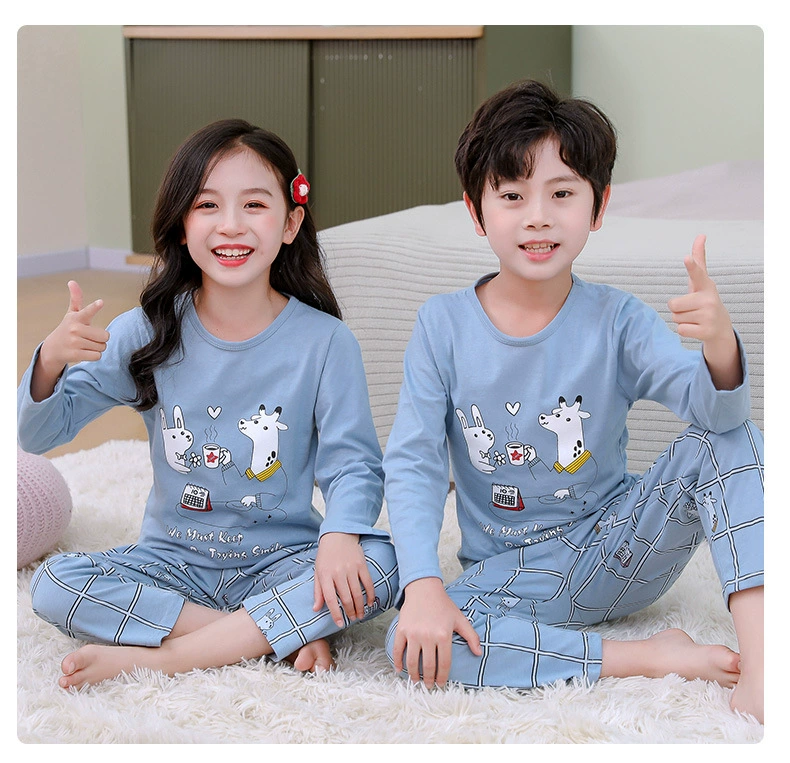 baby nightgowns dress Teenage Girls Pajamas New Summer Long Sleeve Children's Clothing Boys Sleepwear Cotton Pyjamas Sets for Kids 9 10 12 14 16 Years classic children's nightgown