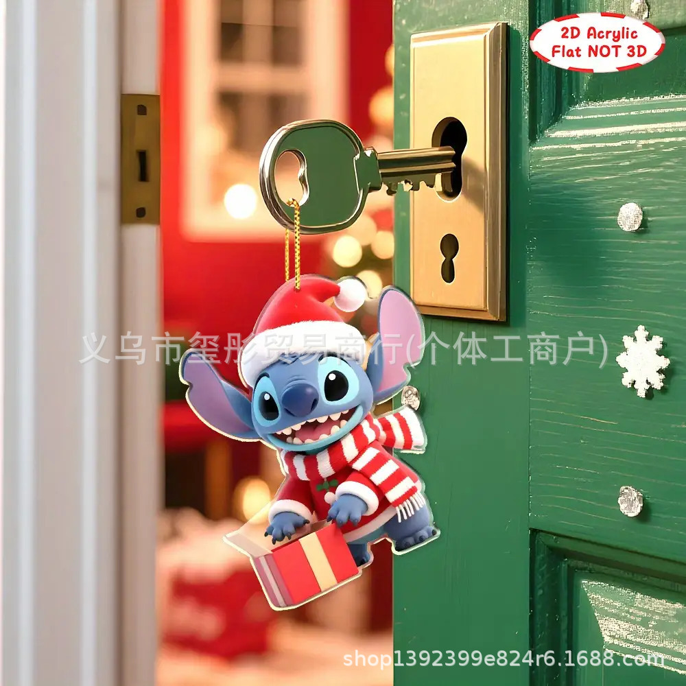 Transfronterizos temu Xiyin nuevo Stiltys decoración de Navidad decoración de automóviles colgante plano acrílico 2D lista