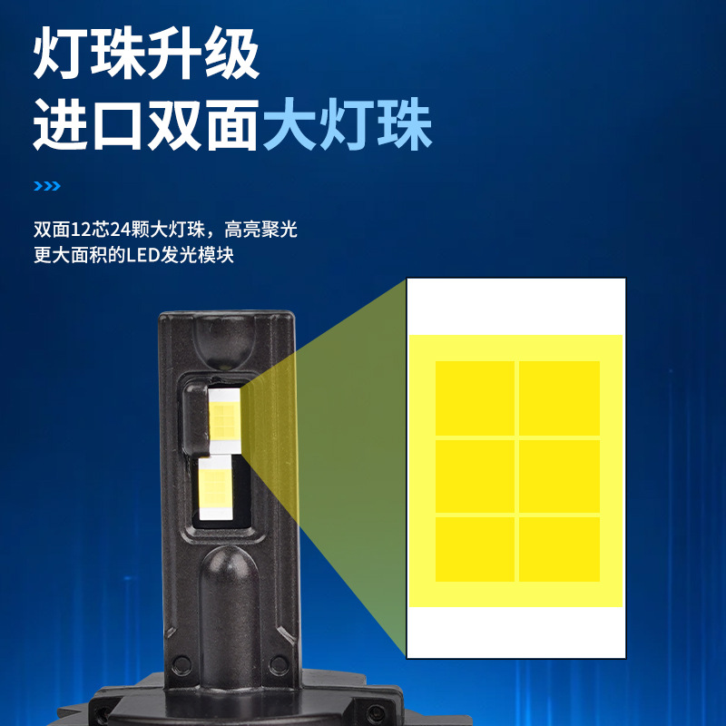 Car headlight fanless super bright car headlight copper tube heat dissipation H4 integrated far and near car headlight 2