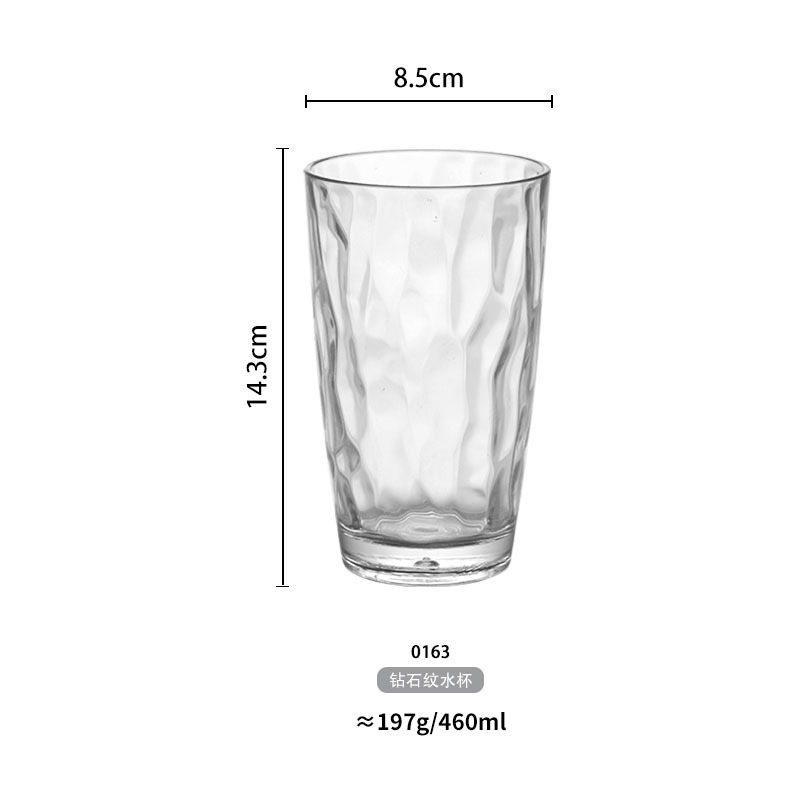 Hotel restaurante acrílico esmerilado taza resistente a la caída taza de té resistente a altas temperaturas bebida comercial taza de jugo taza de agua de plástico