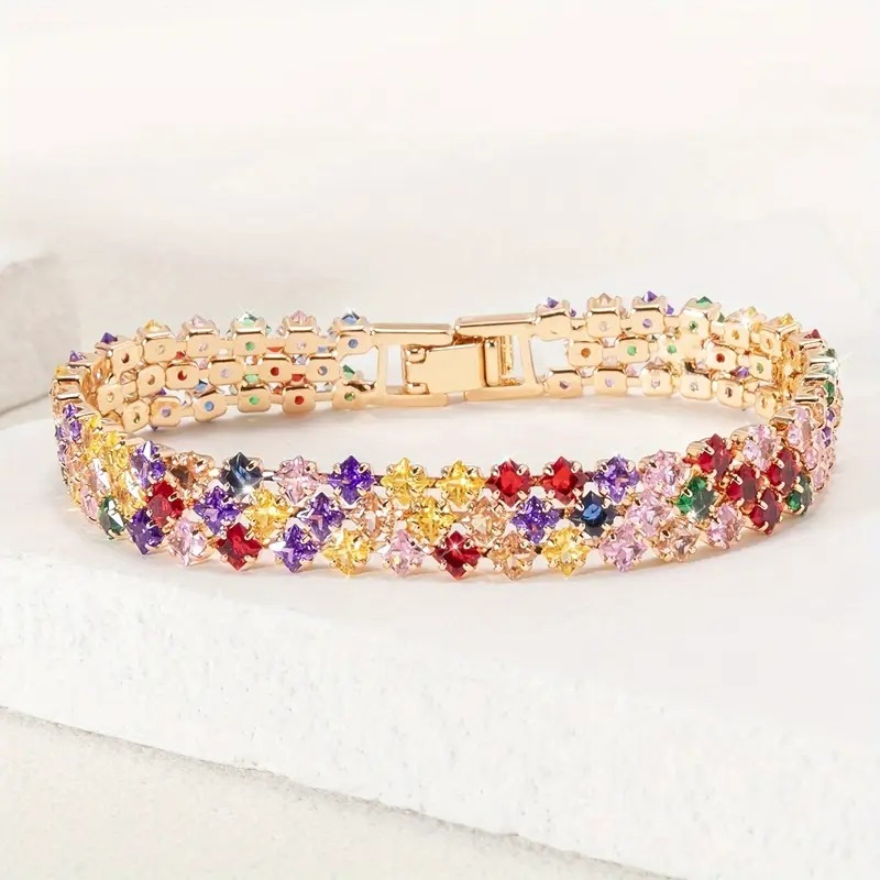 copper tennis fashionable bracelet with zircon