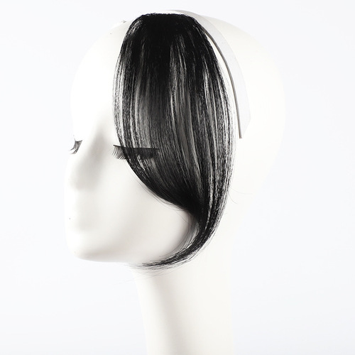 Wig with side part bangs, Korean-style French side swept fringe, air bangs wig
