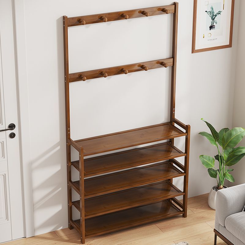 Shoe Rack and Coat Rack Integrated Simple Household Dust-Proof Storage Rack Against the Wall Multi-Layer Shoe Cabinet Dormitory Storage Rack