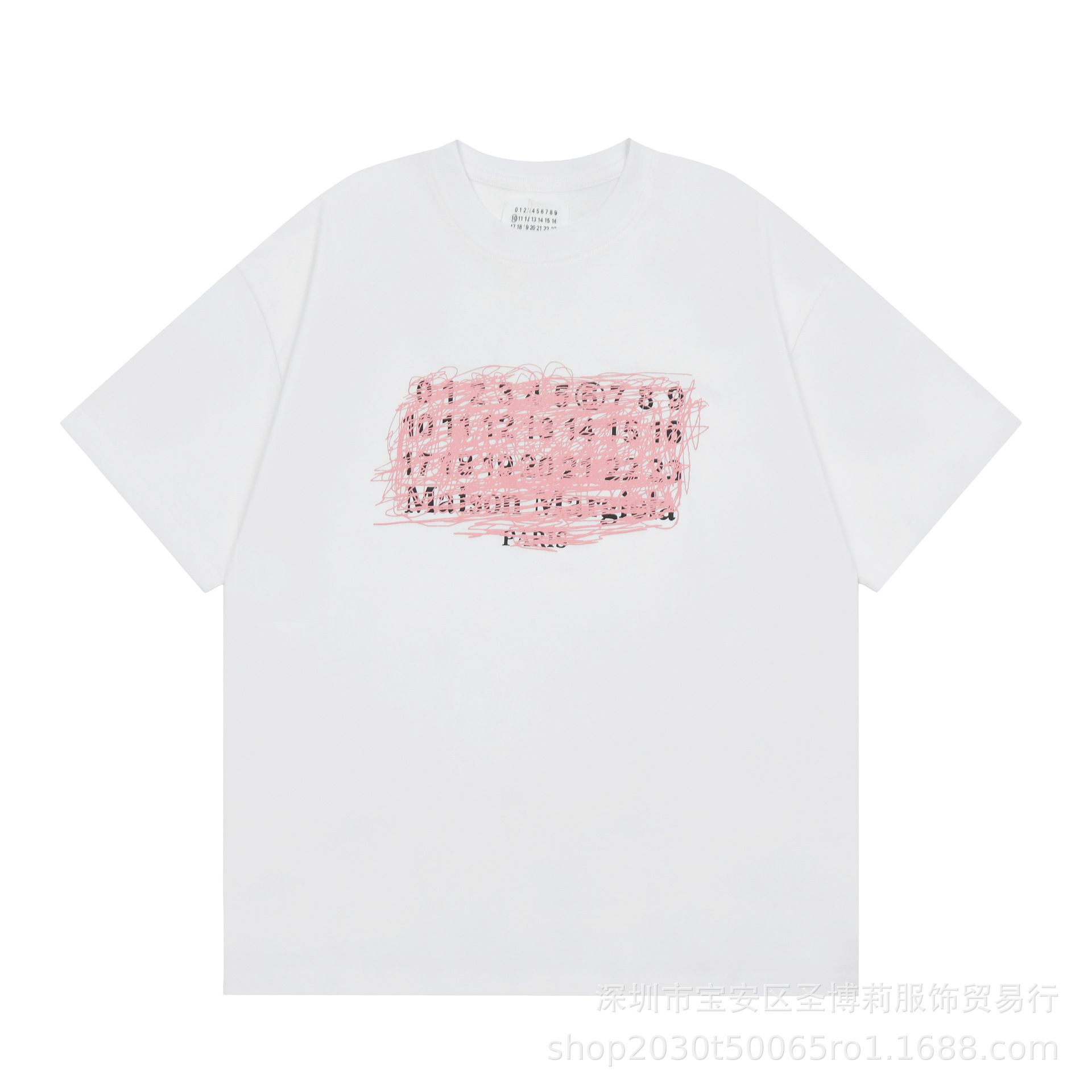 クロスボーダーメゾンマルジェラマジラデジタルプリントMM6純綿高品質男性tシャツ女性半袖潮