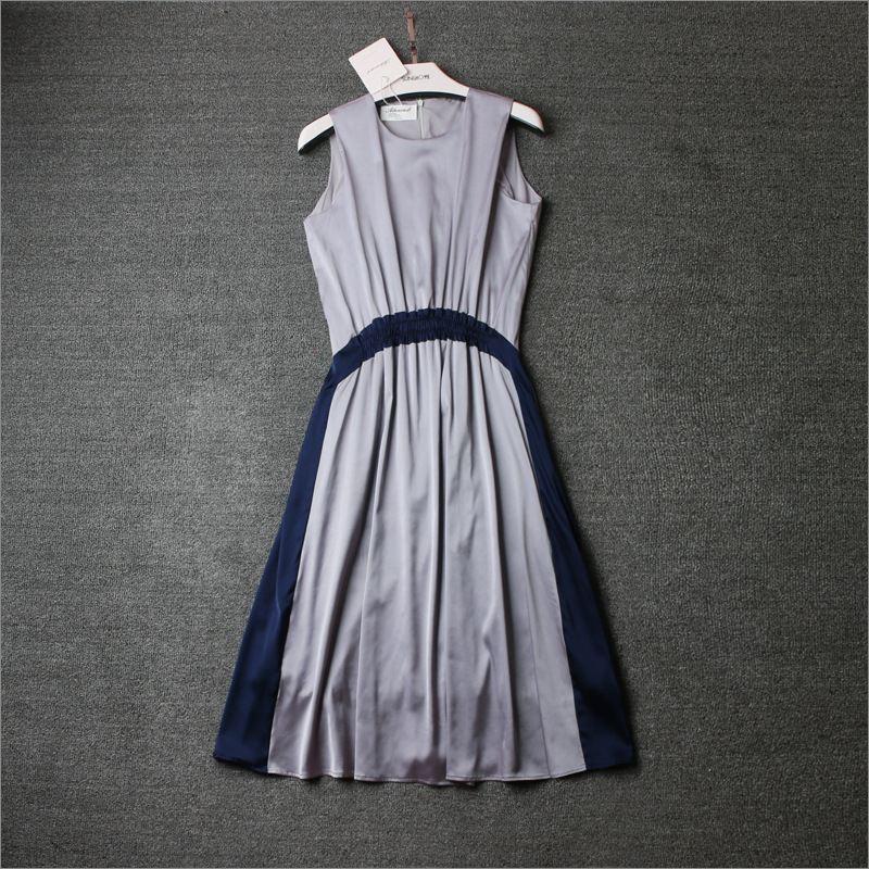 Ready-Made Same Style Women's Sleeveless Dress Waist Slimming Mid-Length Skirt Summer