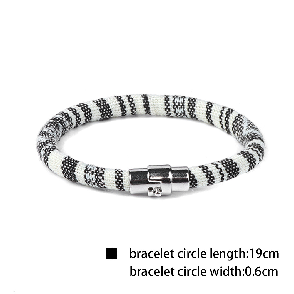 Magnetic Design Bohemian Geometric Alloy Cloth Woven Chain String Bracelets Wholesale