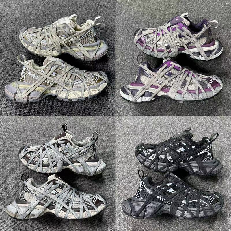 New Paris Mesh Breathable Catwalk Retro Elevated Old Dirty 3XL Ribbon Strap Torre Shoes Couple Shoes