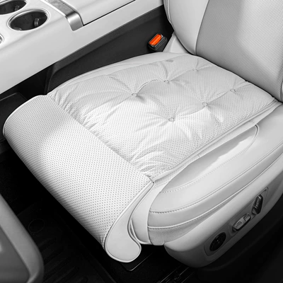 Car seat cushion with integrated extended Seat cushion, seat cover - off-white-front-row-single-seat-leg-rest