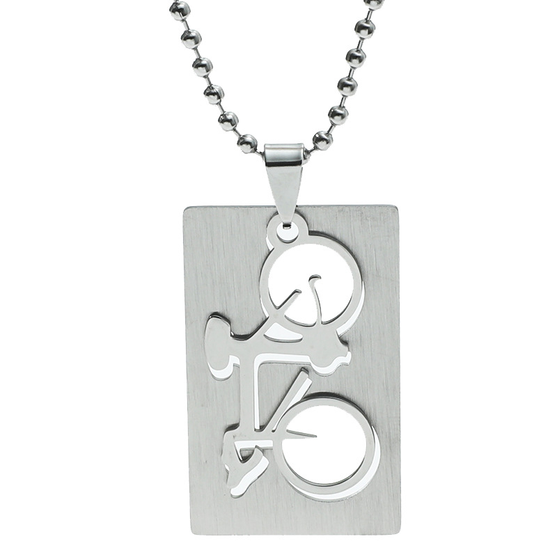 Fashion Bicycle Titanium Steel Necklace Wholesale display picture 6