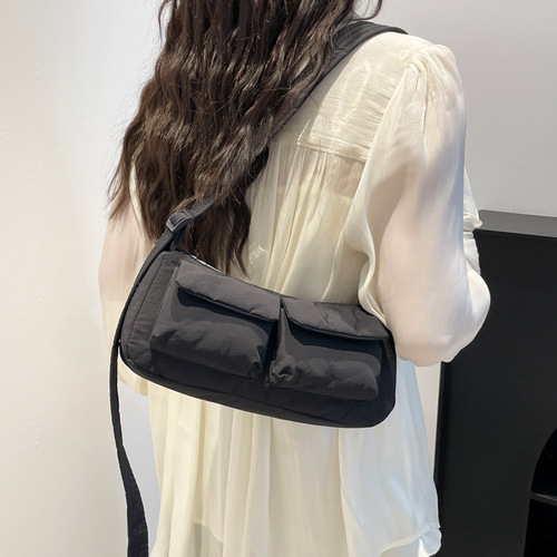 Minimalist Single Shoulder Bag, New Solid Color Casual Commute Crossbody Bag, Lightweight Unconventional Design Casual Round Cylinder Bag