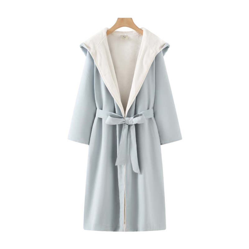 Five-Star Intercontinental Hotel Bathrobe Autumn and Winter Double-Layer Thickened B&B Nightgown Adult Couple Bathrobe Long Home Wear Morning