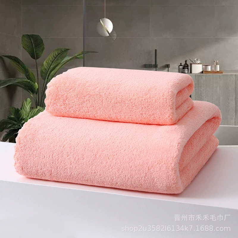 Хлопковое полотенце Coral fleece, утолщённый плюш, размеры 35×75 и 70×140 см, несколько цветов