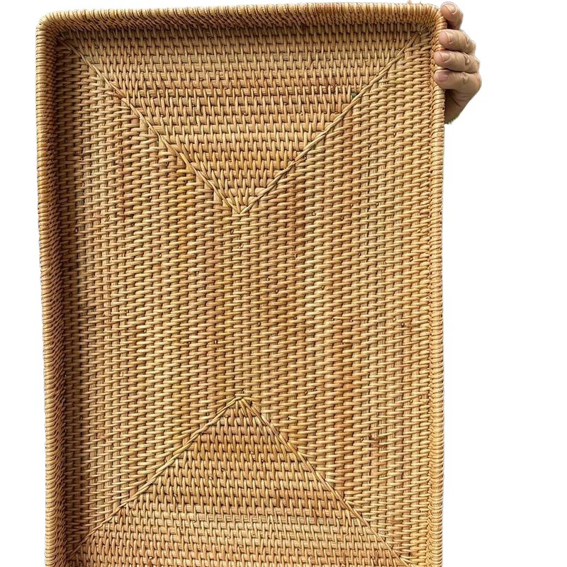 Mesa de té de caña casera creativa de frutas pan cesta de frutas portátil bandeja de hotel toalla cesta de almacenamiento