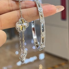 花朵锆石手链冷淡风时尚精致气质个性手环小众轻奢高级感手饰饰品