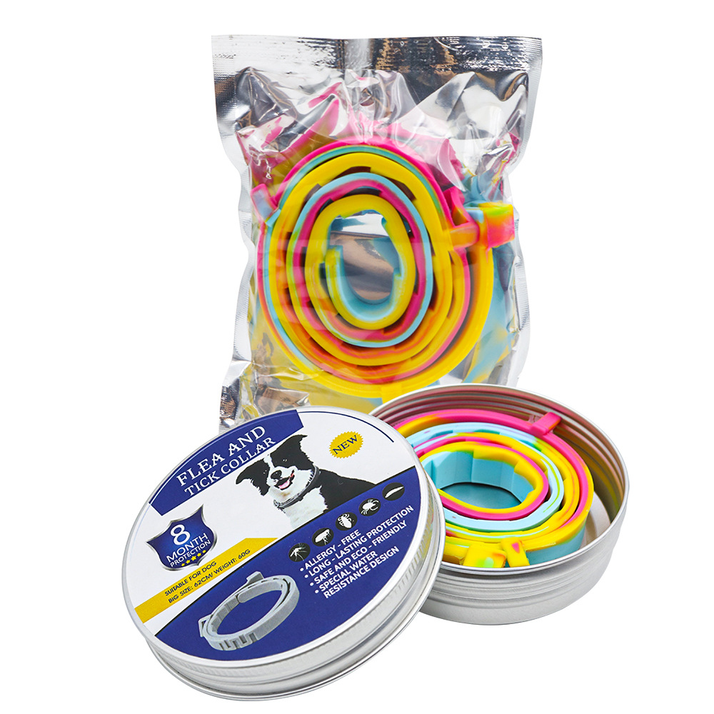 강아지용 컬러 실리콘 목걸이 (박스 포장)