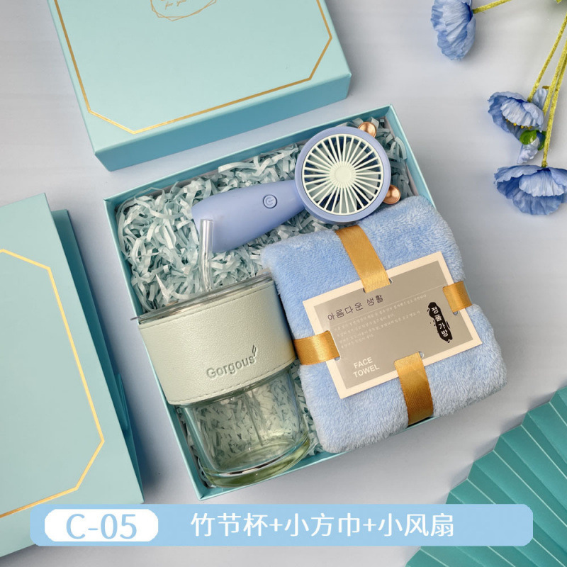 伴手礼实用小礼品开业礼品公司送女员工客户杯子创意毛巾礼盒套装|undefined