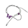 Purple crystal, design bracelet, advanced universal accessory, light luxury style, high-quality style, cat's eye