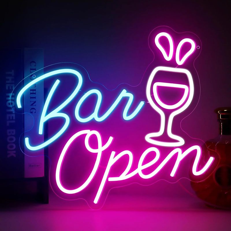 跨境open霓虹灯发光字营业中USB口亚克力LED酒吧造型霓虹灯牌工厂|undefined