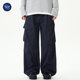 Muqiu Men's Wear ∠ Maillard Street Vintage Washed Multi-Pocket Crane Pants Men's and Women's Loose Wide-Leg Casual Pants