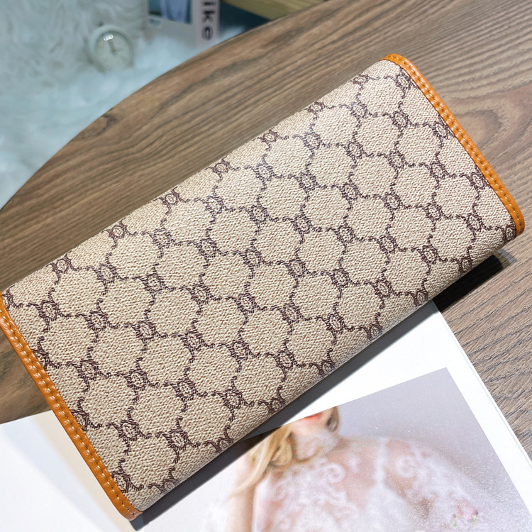 2024 Nouvelle Mode Portefeuille Femme Portefeuille Long Style Femme Portefeuille Deux Fois En Cuir Véritable Multi-Cartes Fente Carte Sac Portefeuille Femme_voghion.com