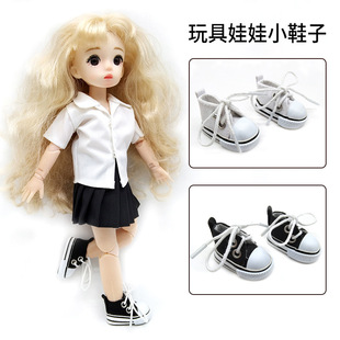 Factory direct 15cm cotton doll shoes 30cm bjd canvas shoes 6 points fat body doll 4.5cm shoes
