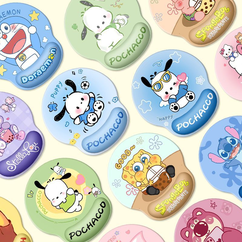 만화 실리콘 손목 마우스 패드 두꺼운 사무실 손목 패드 소녀 Instagram 스타일 컴퓨터 데스크톱 미끄럼 방지 패드