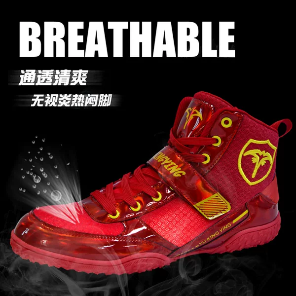 Boxing Shoes for Men and Women, Sanda Shoes, Training Fighting Shoes, High-Top Muay Thai Shoes, Breathable Professional Free Fighting Shoes, Wrestling Shoes